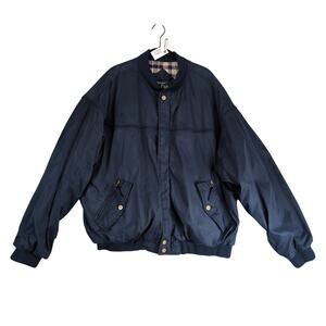 Vtg La Paz Catalina Navy Microfiber Full Zip Flannel Lined Bomber Jacket Mens XL